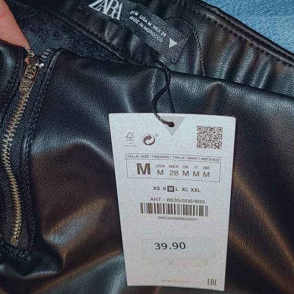 NWT Zara FAUX LEATHER SKORT - Picture 5 of 5